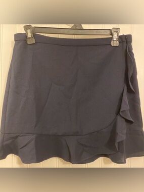 F21 navy blue wrap skirt
